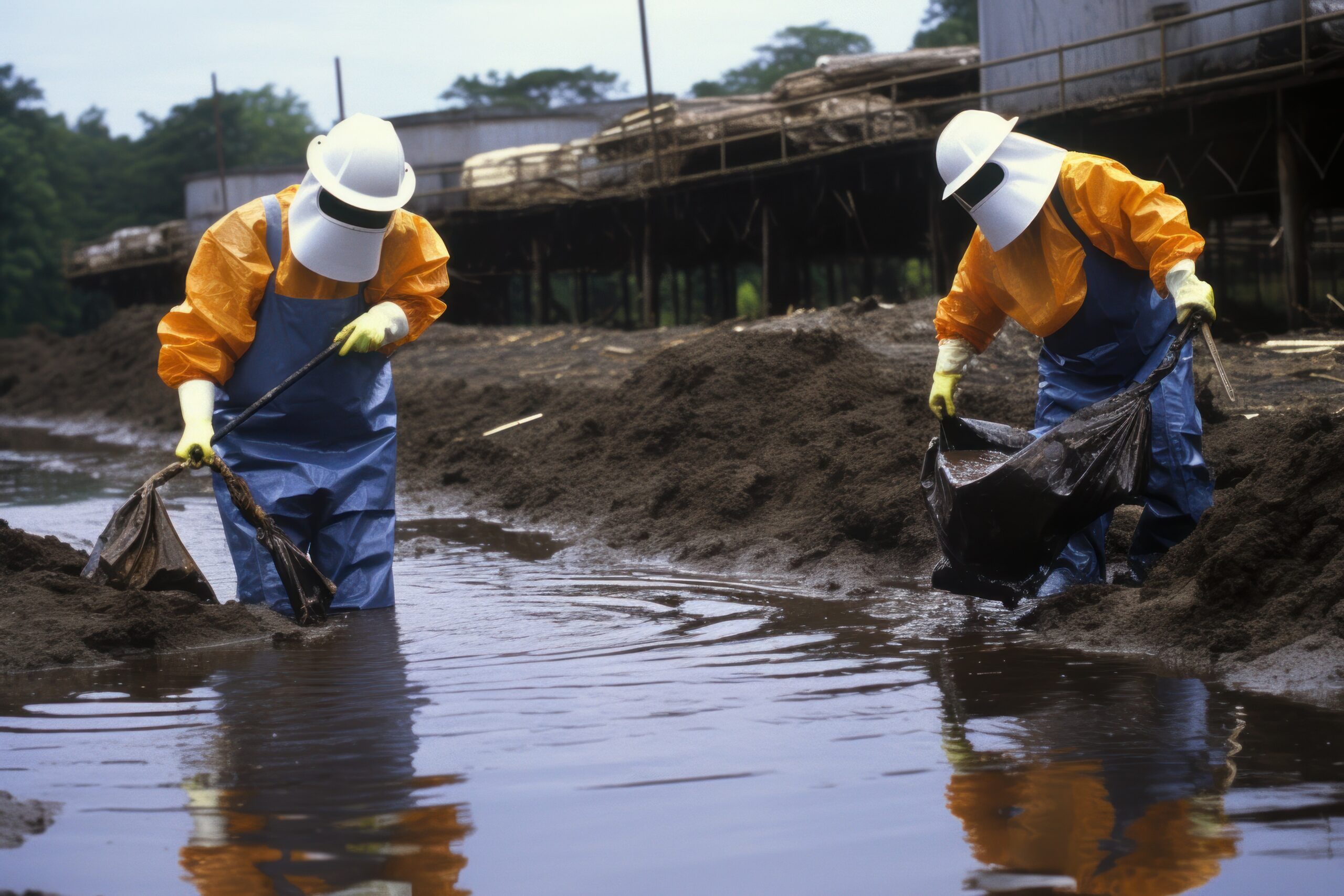 Scientists eliminate environmental pollution.